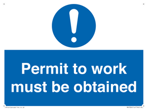 Permit to work must be obtained